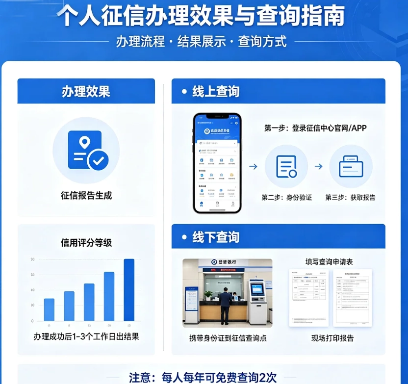 个人征信 办理效果 线上查询 线下查询