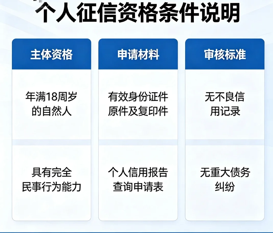 个人征信 主题资格 申请材料 审核标注