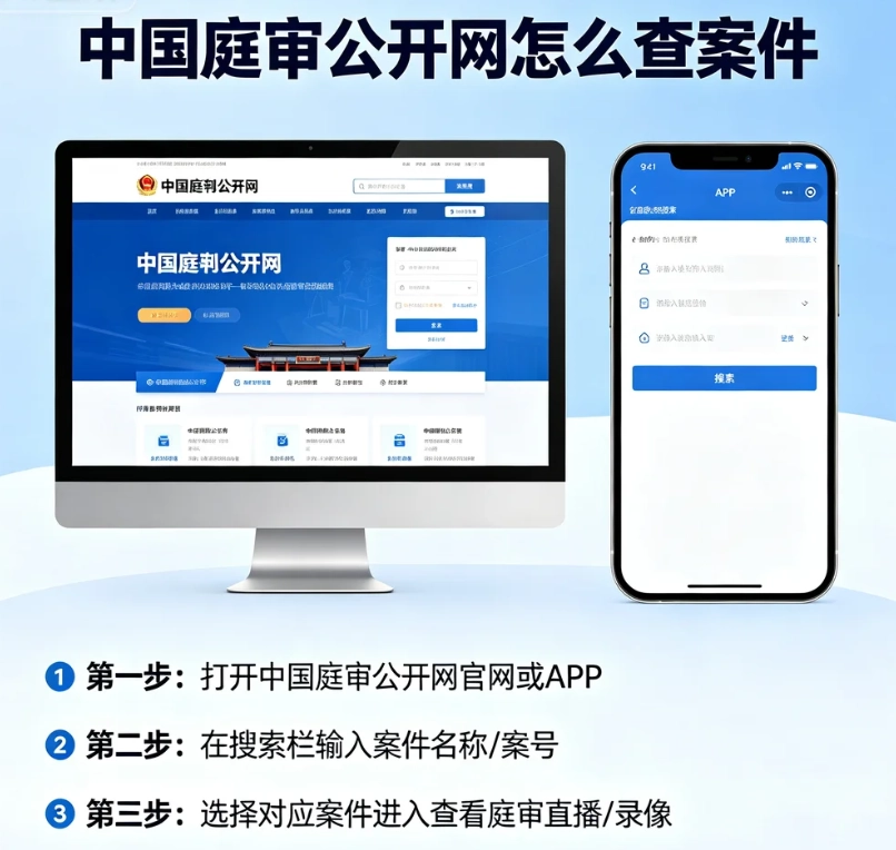 中国庭审公开网怎么查案件｜案件检索、庭审录像查询完整操作指南