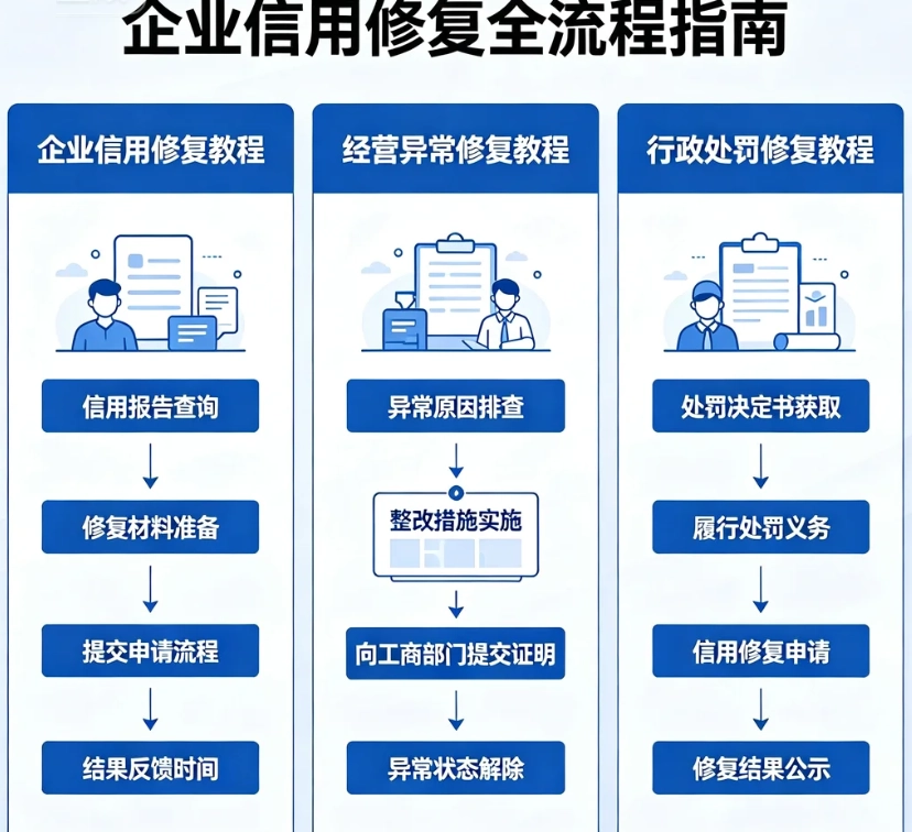 提供企业信用修复教程 经营异常修复教程 行政处罚修复教程解答