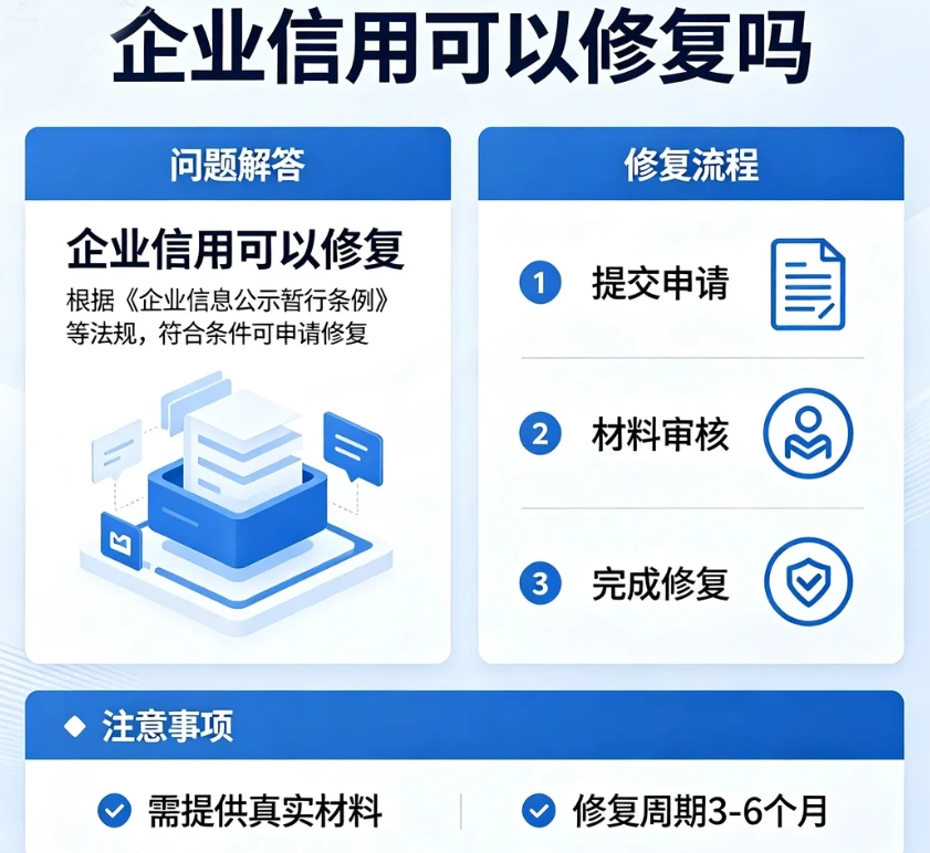 提供企业信用修复方法