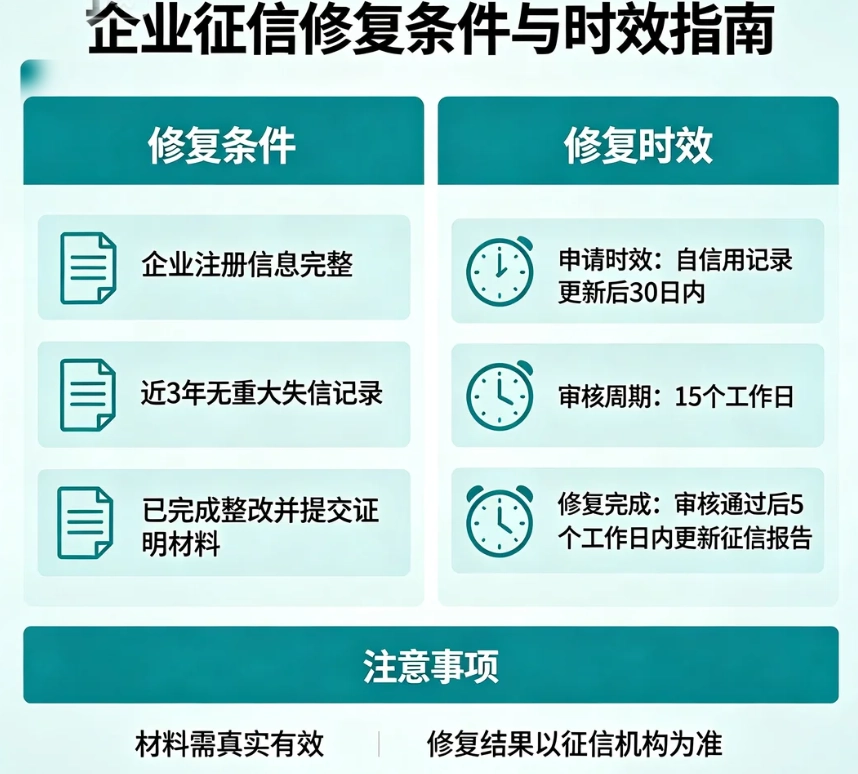 企业征信修复条件与时效类