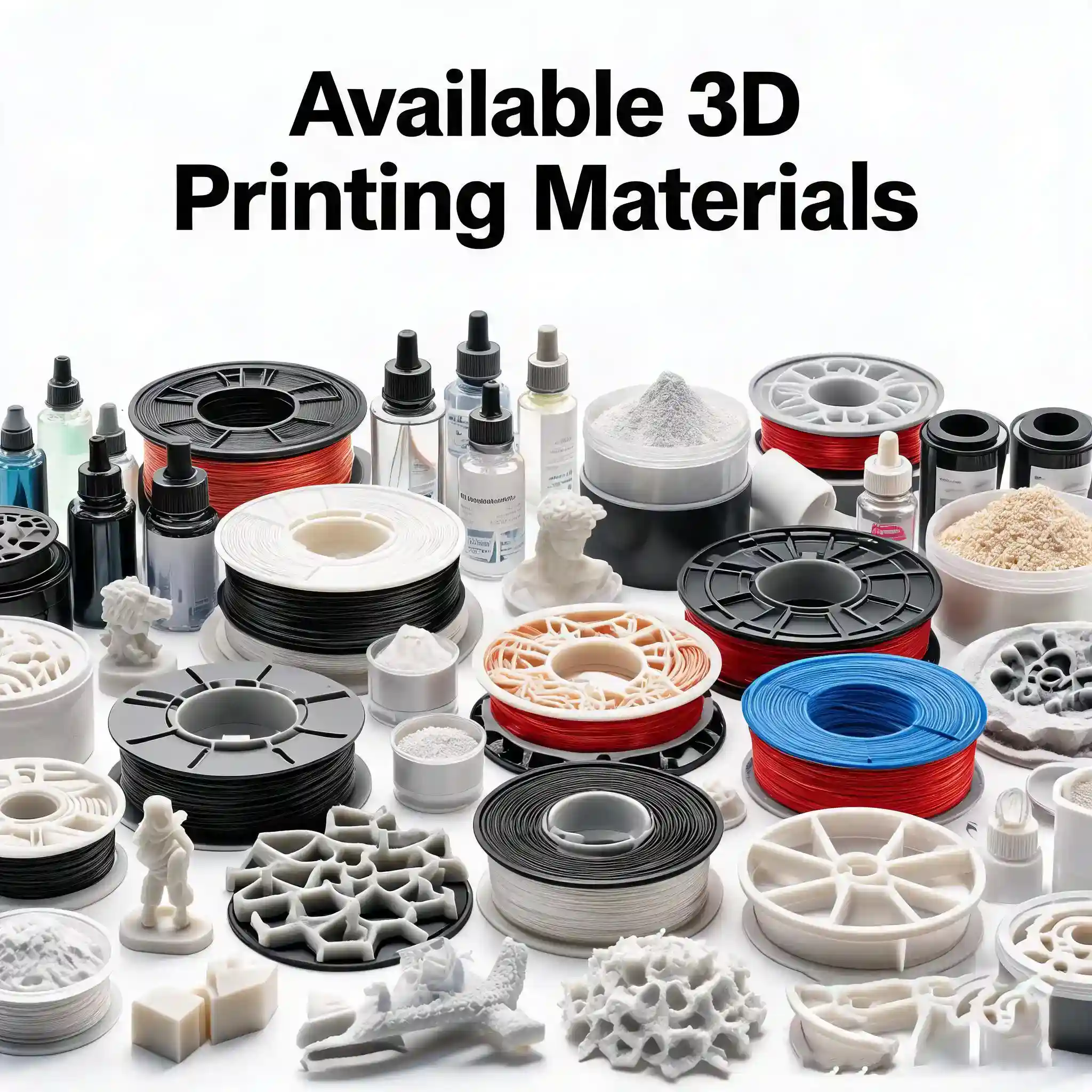 3D printing materials, various plastic and metal additive manufacturing raw materials