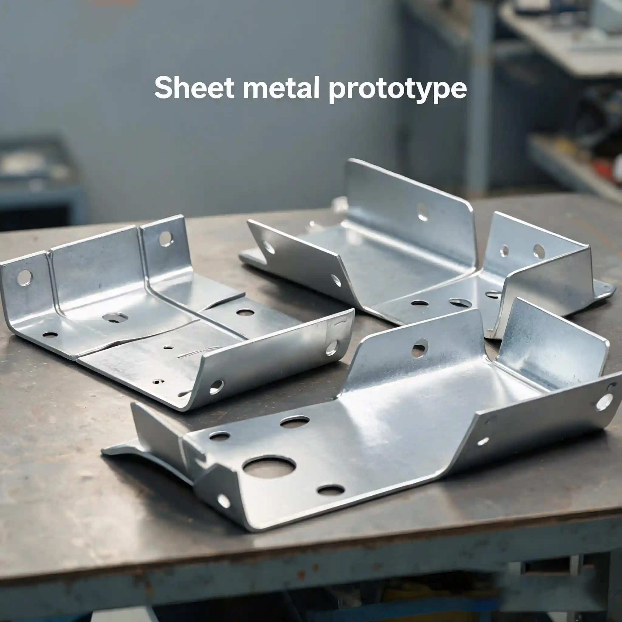 Custom sheet metal prototype laser cut and bent metal part for mechanical product development